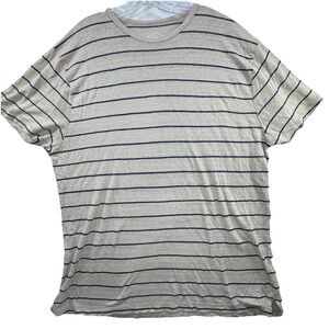 Alex Crane European Linen SS Shirt Men XL Blue striped Beach Coastal Travel